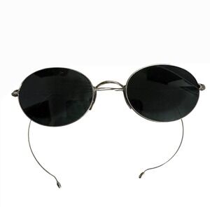 Vintage Red Rose RR 219 S Oval Sunglasses Silver Metal Frame Made in Italy 48mm